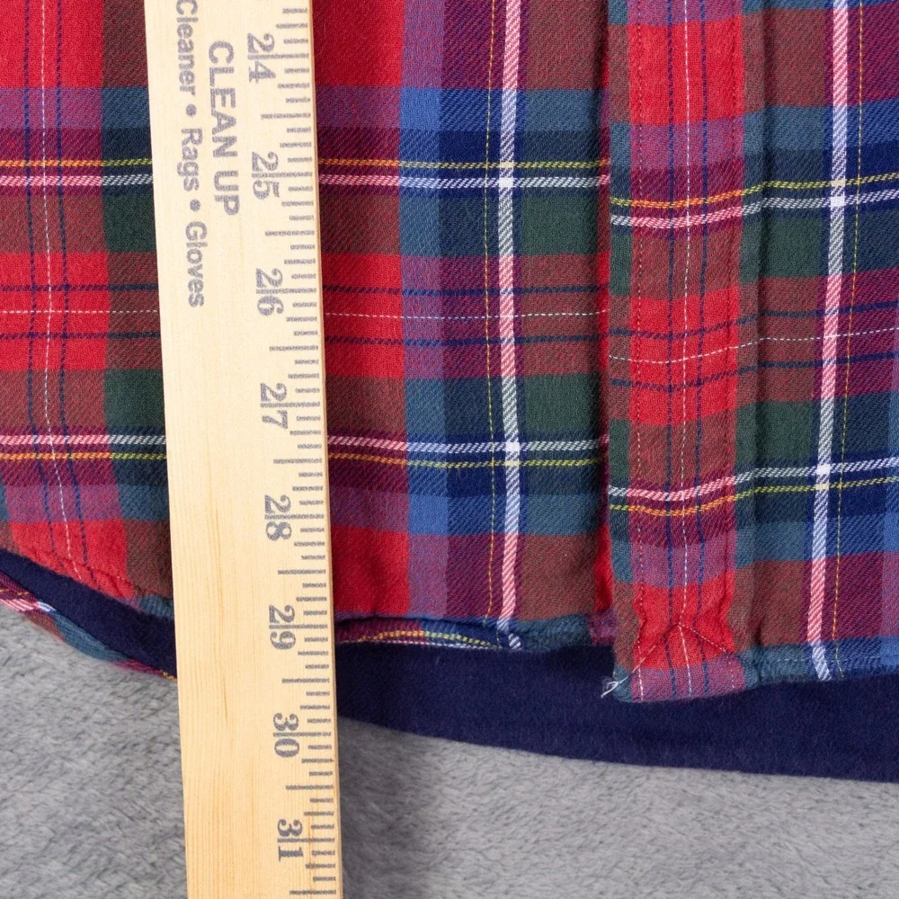 Polo Ralph Lauren Classic Fit Flannel Mens M Red Blue Plaid Cotton Work Shirt